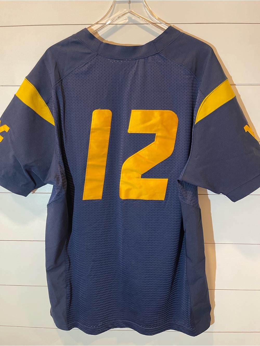 Nike West Virginia Mountaineers #12 Navy & Gold Football Jersey Adult Size 48 - Picture 7 of 8